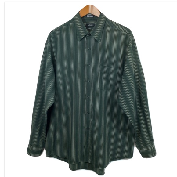 Van Heusen Men's Long Sleeve Stripe Button-Down Shirt - Wrinkle Resistant Sateen - View #5